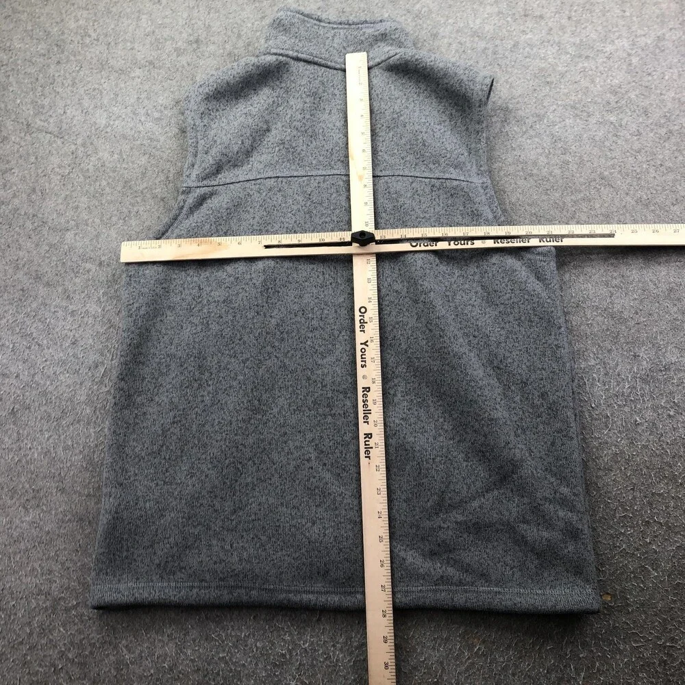 The North Face Vest Mens Large Gray Fleece Full Zip Pockets Outdoor Hiking